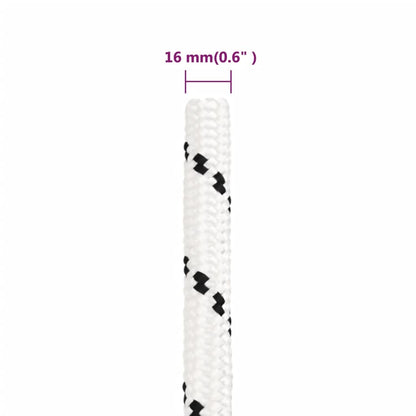 vidaXL Corde de travail Blanc 16 mm 100 m Polyester
