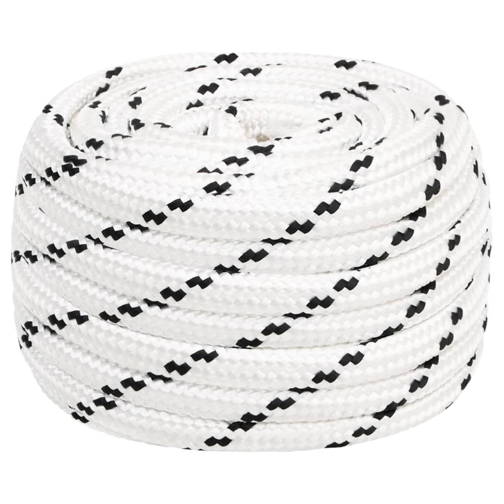 vidaXL Corde de bateau tressé Blanc 18 mmx25 m Polyester