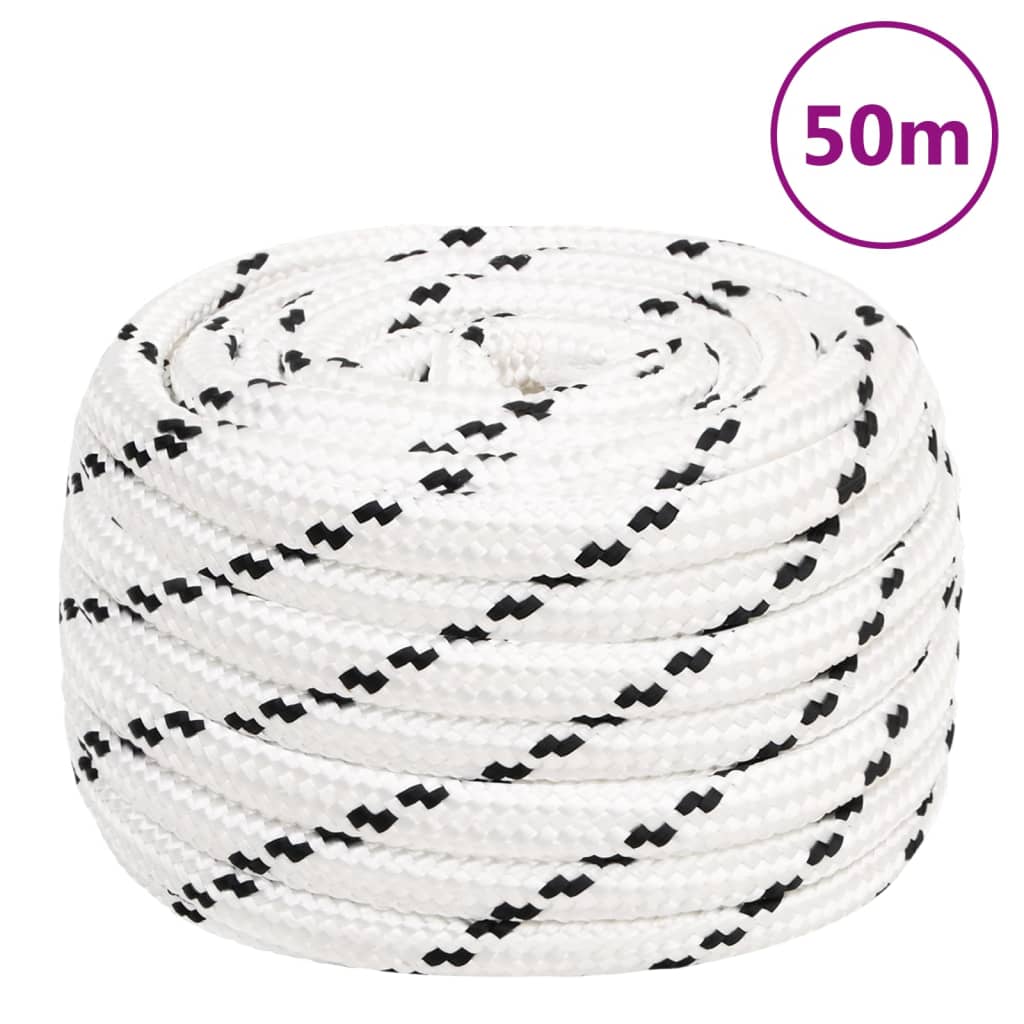 vidaXL Corde de travail Blanc 18 mm 50 m Polyester