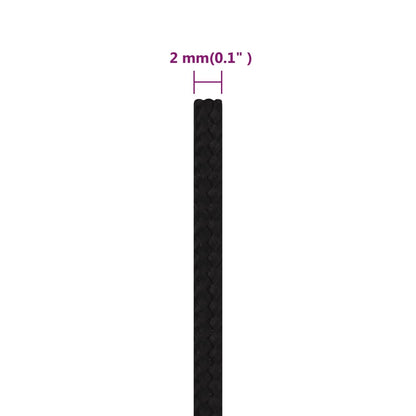 vidaXL Corde de travail Noir 2 mm 25 m Polyester