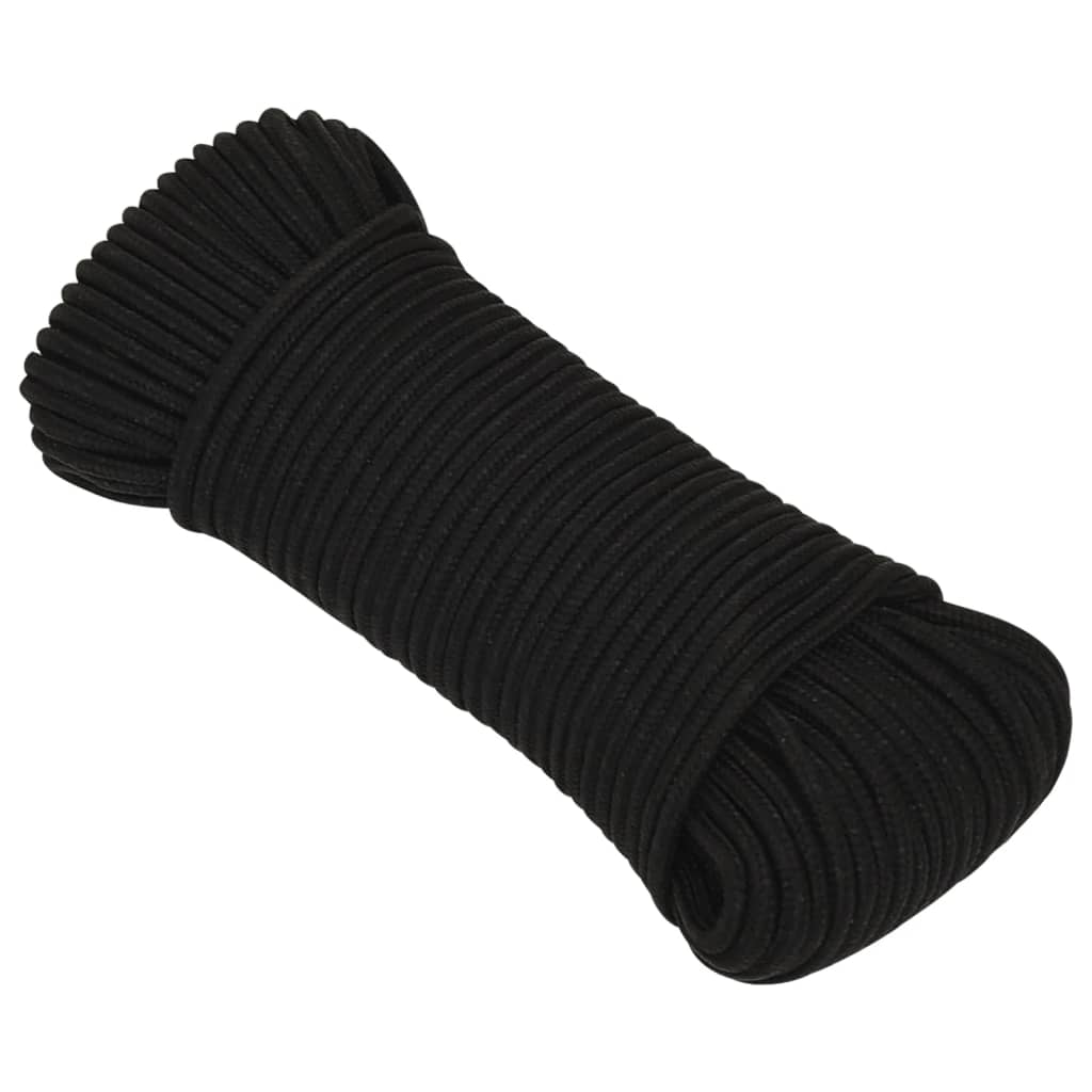 vidaXL Corde de travail Noir 3 mm 25 m Polyester