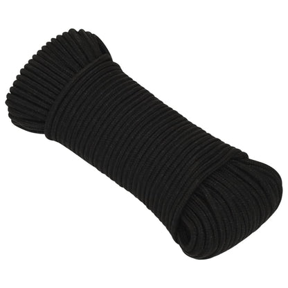 vidaXL Corde de travail Noir 3 mm 50 m Polyester