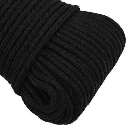 vidaXL Corde de travail Noir 3 mm 50 m Polyester