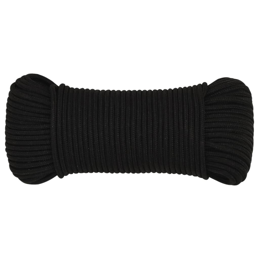 vidaXL Corde de travail Noir 5 mm 25 m Polyester