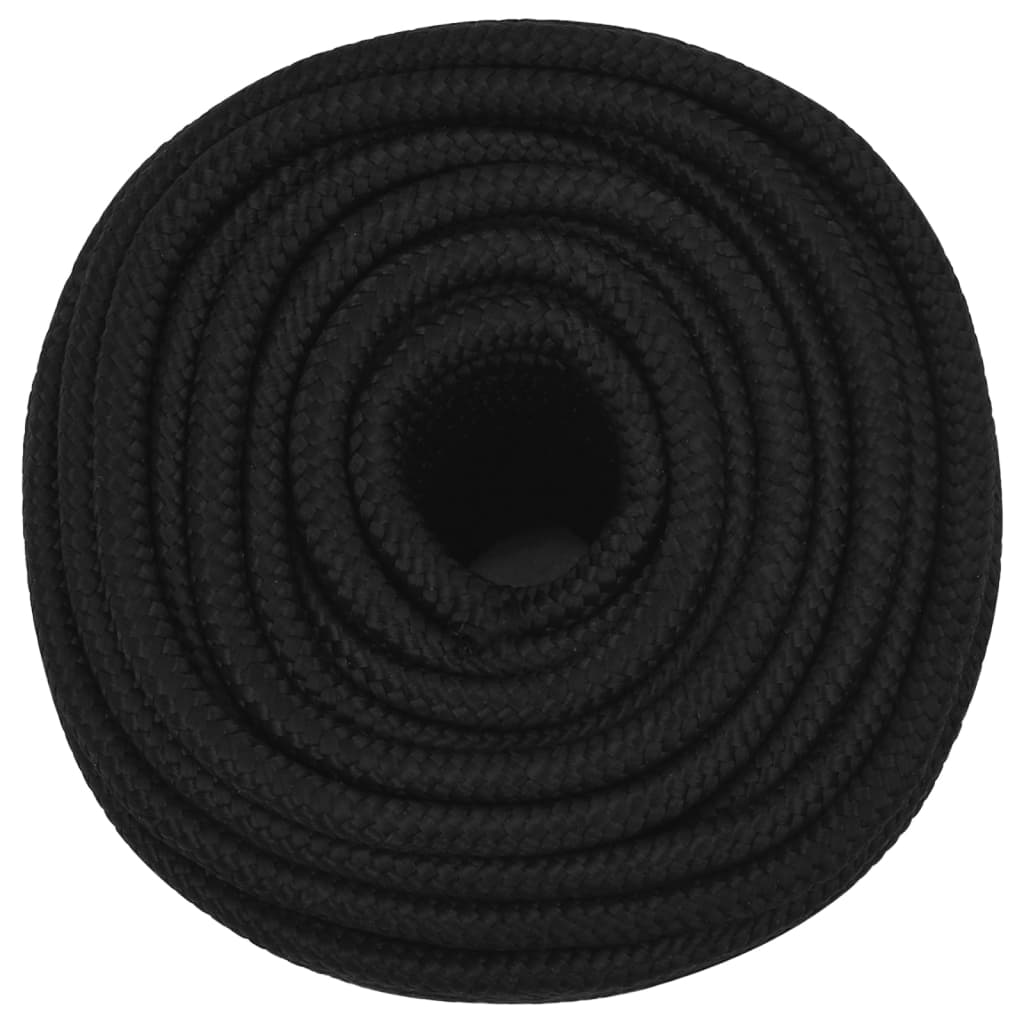 vidaXL Corde de travail Noir 14 mm 250 m Polyester