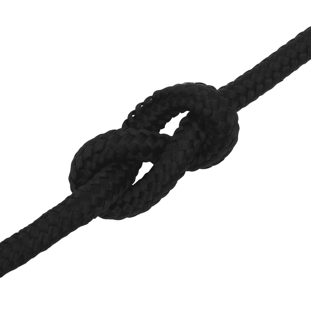 vidaXL Corde de travail Noir 14 mm 250 m Polyester