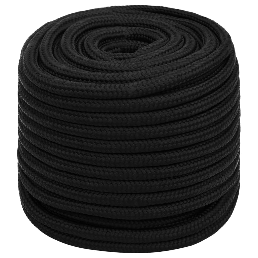 vidaXL Corde de travail Noir 18 mm 50 m Polyester