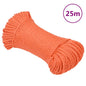 vidaXL Corde de travail Orange 3 mm 25 m Polypropylène