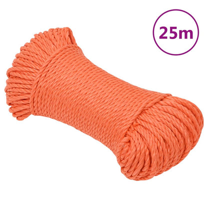 vidaXL Corde de travail Orange 6 mm 25 m Polypropylène