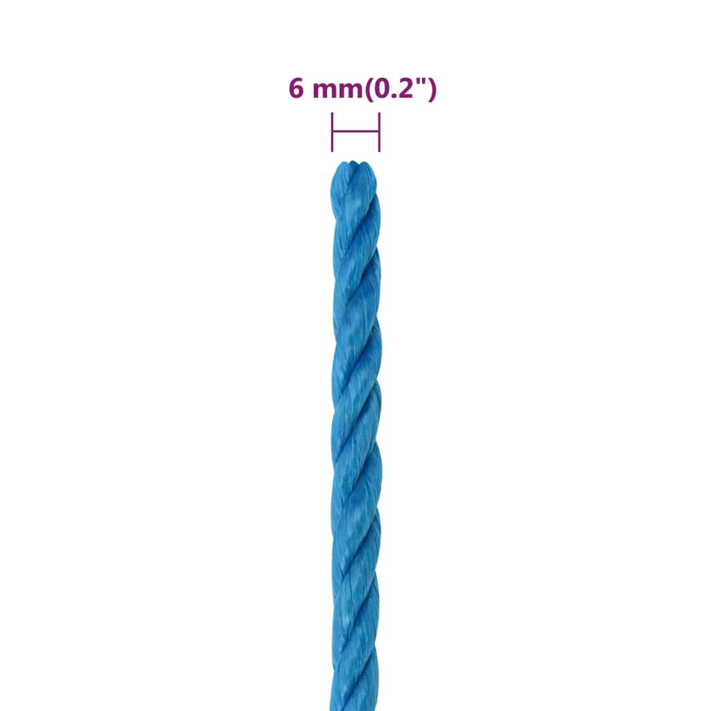 vidaXL Corde de travail Bleu 6 mm 50 m Polypropylène
