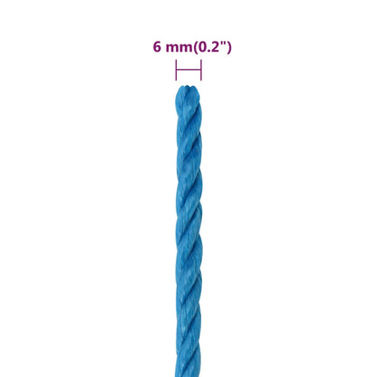 vidaXL Corde de travail Bleu 6 mm 50 m Polypropylène