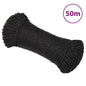 vidaXL Corde de travail Noir 6 mm 50 m polypropylène