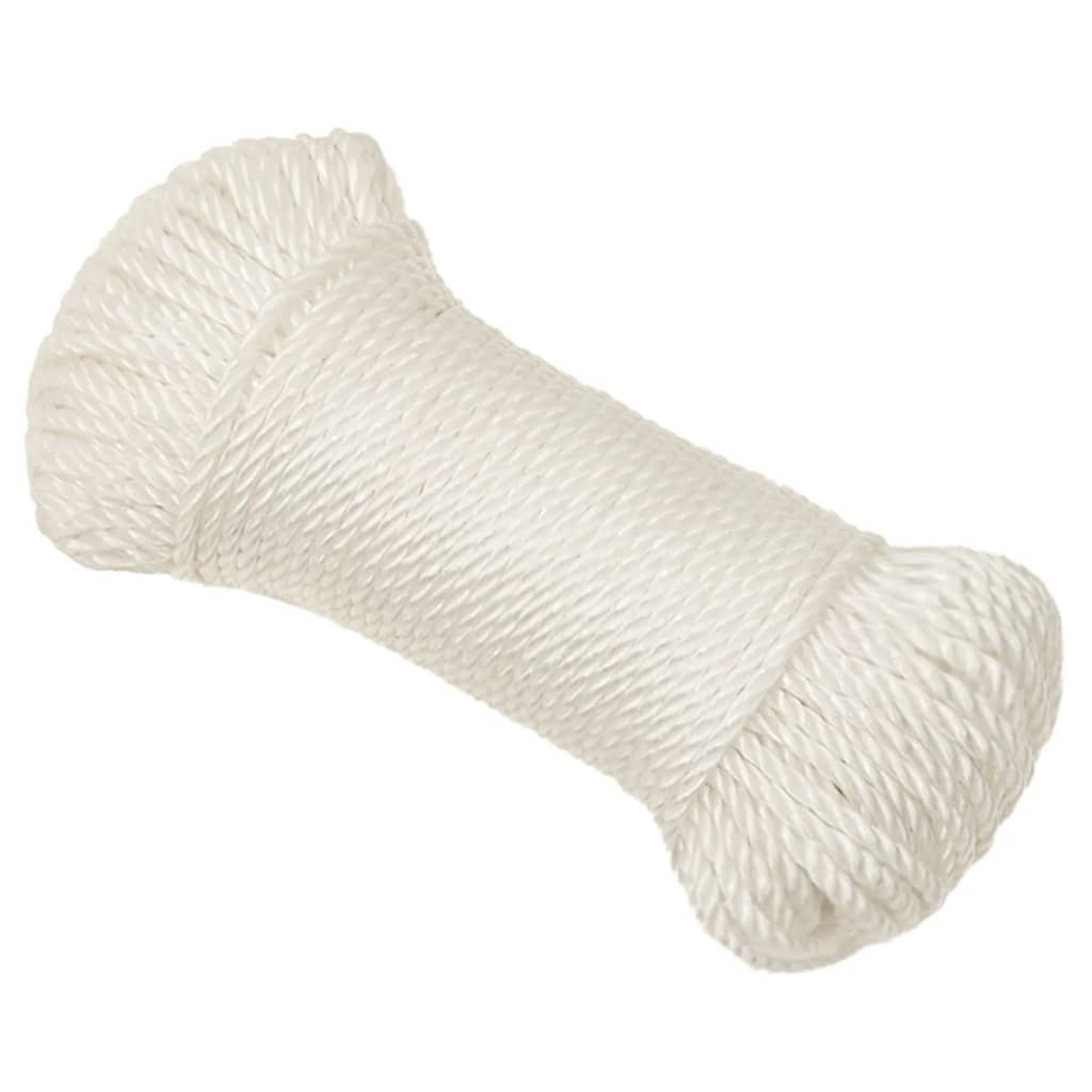 vidaXL Corde de travail Blanc 6 mm 100 m polypropylène