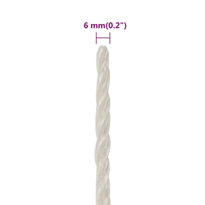 vidaXL Corde de travail Blanc 6 mm 100 m polypropylène