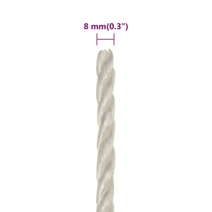 vidaXL Corde de travail Blanc 8 mm 50 m polypropylène