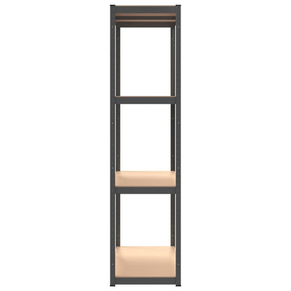 vidaXL Étagère de rangement 4 niveaux Anthracite Acier bois ingénierie
