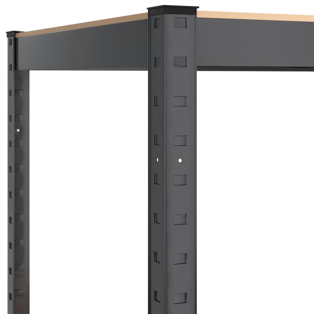 vidaXL Étagère de rangement 4 niveaux Anthracite Acier bois ingénierie