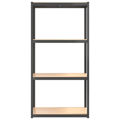 vidaXL Étagères à 4 niveaux 2pcs Anthracite Acier et bois d'ingénierie