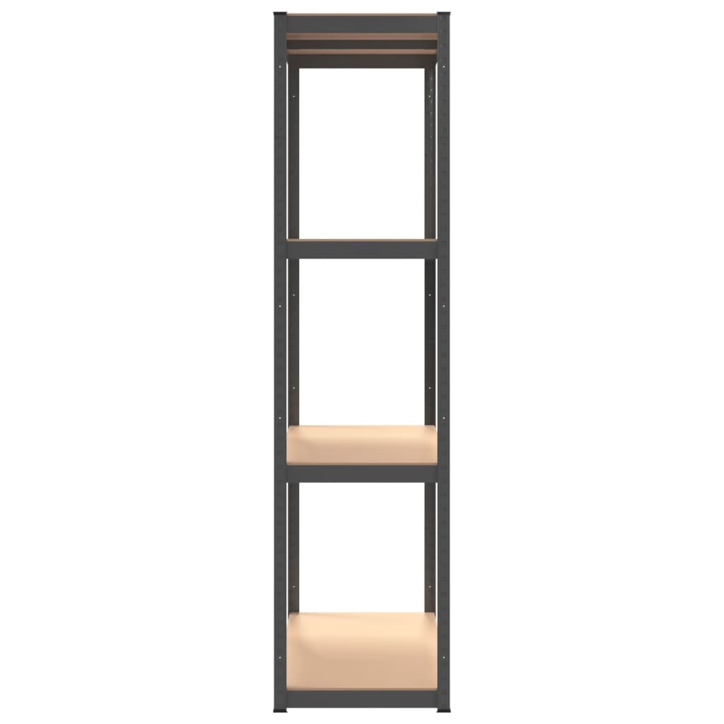 vidaXL Étagères à 4 niveaux 2pcs Anthracite Acier et bois d'ingénierie
