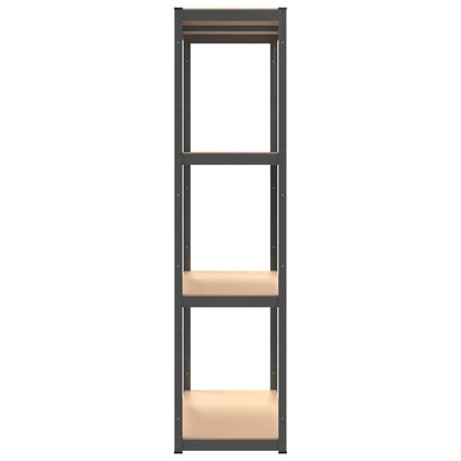 vidaXL Étagères à 4 niveaux 2pcs Anthracite Acier et bois d'ingénierie