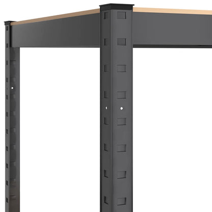 vidaXL Étagères à 4 niveaux 2pcs Anthracite Acier et bois d'ingénierie