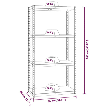 vidaXL Étagères à 4 niveaux 2pcs Anthracite Acier et bois d'ingénierie