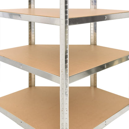vidaXL Étagère d'angle à 4 niveaux Argenté Acier et bois d'ingénierie