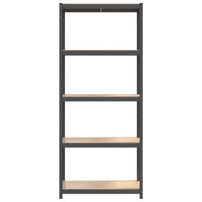 vidaXL Étagères à 5 niveaux 3pcs Anthracite Acier et bois d'ingénierie