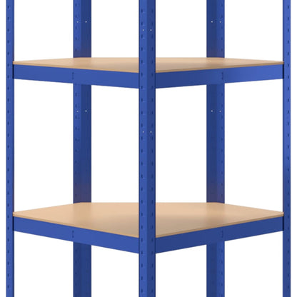 vidaXL Étagère d'angle à 5 niveaux Bleu Acier et bois d'ingénierie