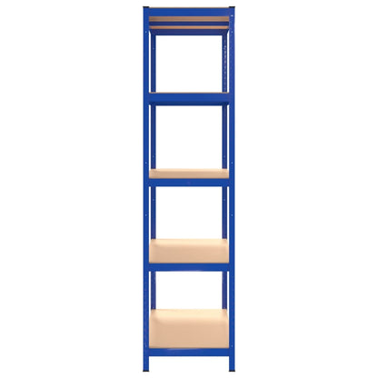 vidaXL Étagères à 5 niveaux 2pcs Bleu Acier et bois d'ingénierie