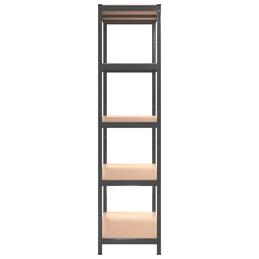 vidaXL Étagères à 5 niveaux 2pcs Anthracite Acier et bois d'ingénierie