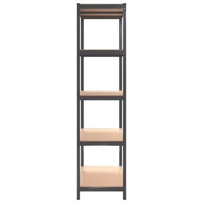 vidaXL Étagères à 5 niveaux 2pcs Anthracite Acier et bois d'ingénierie