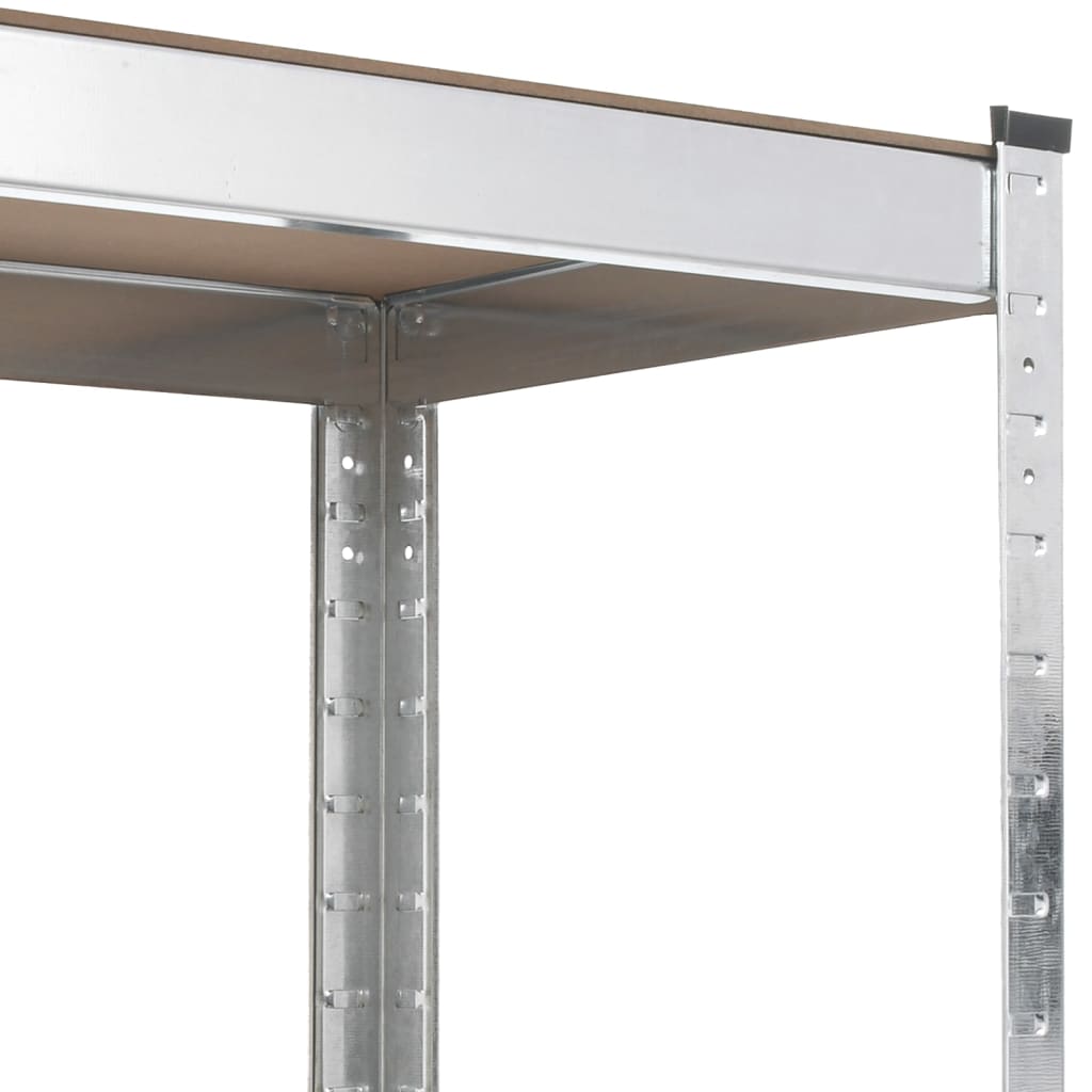 vidaXL Table de travail avec étagères 5 niveaux Argenté Acier