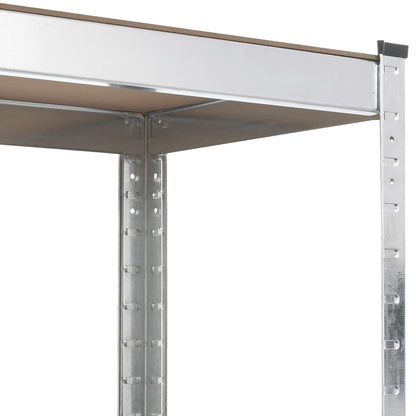 vidaXL Table de travail avec étagères 5 niveaux Argenté Acier