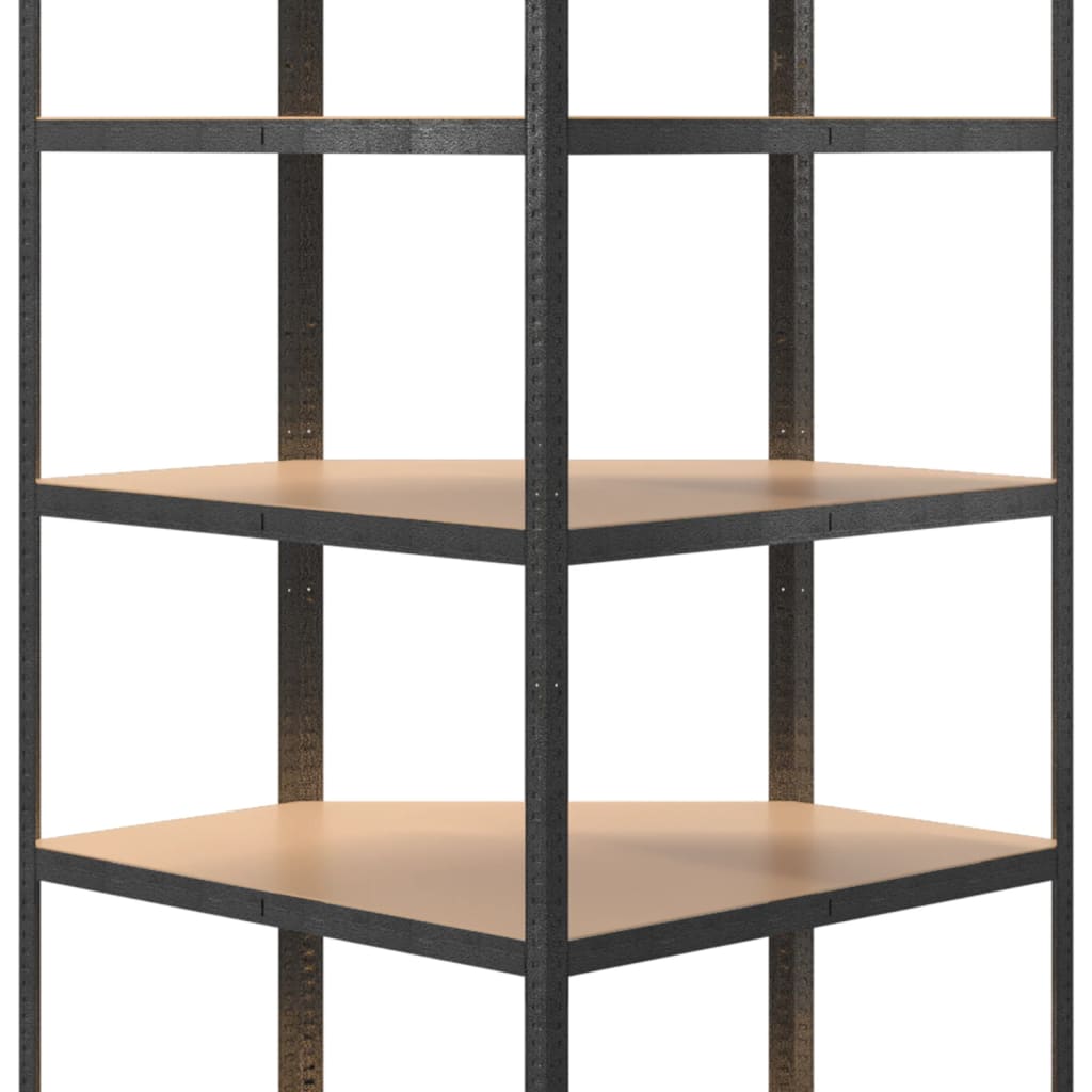 vidaXL Étagère d'angle 5 niveaux Gris Acier et bois d'ingénierie