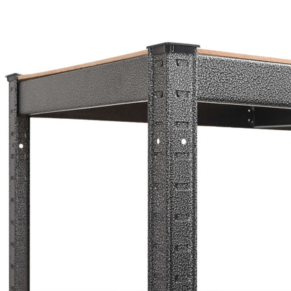 vidaXL Étagère d'angle 5 niveaux Gris Acier et bois d'ingénierie