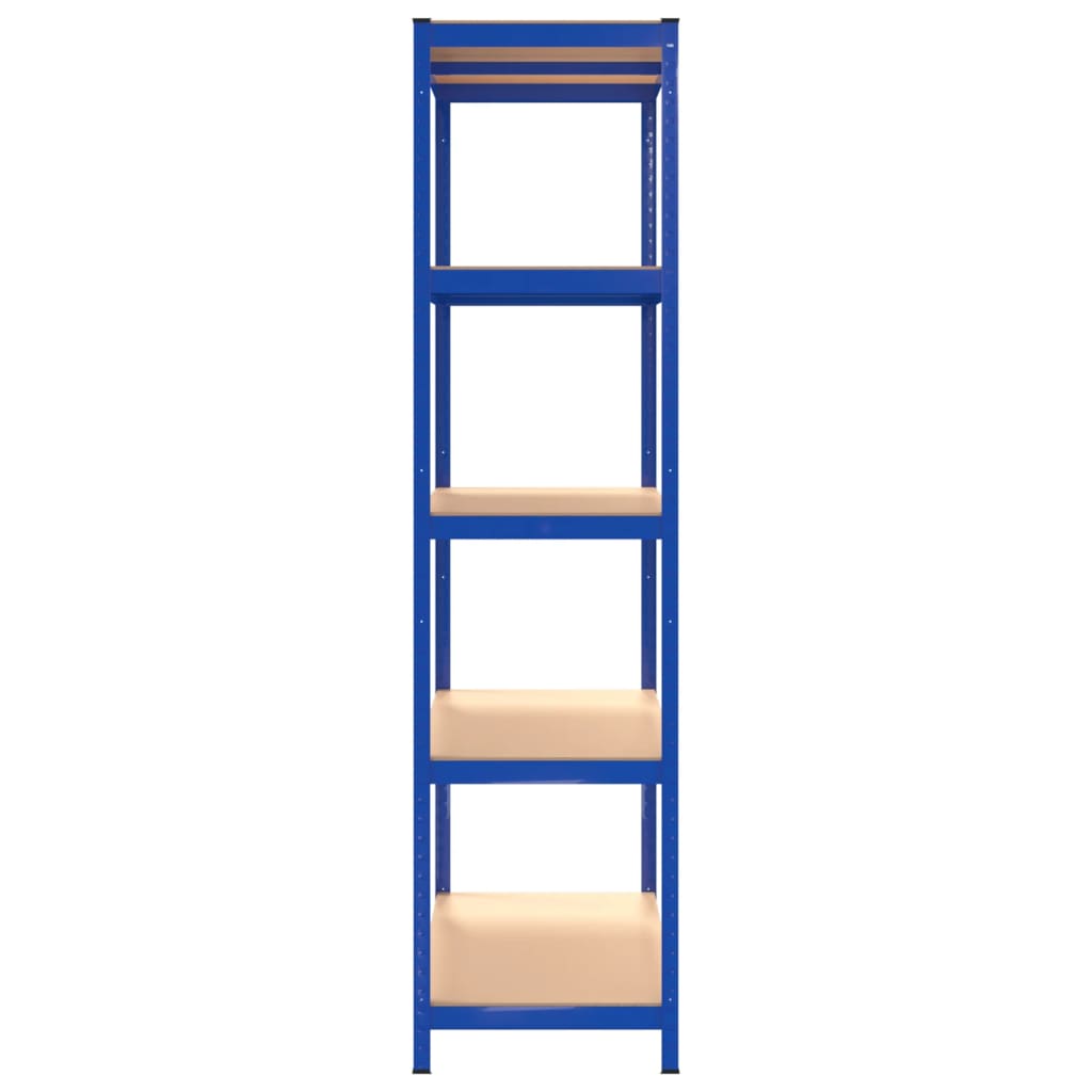 vidaXL Étagère de rangement à 5 niveaux Bleu Acier et bois ingénierie