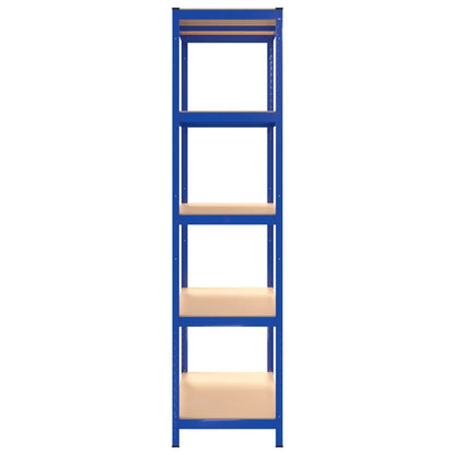 vidaXL Étagère de rangement à 5 niveaux Bleu Acier et bois ingénierie