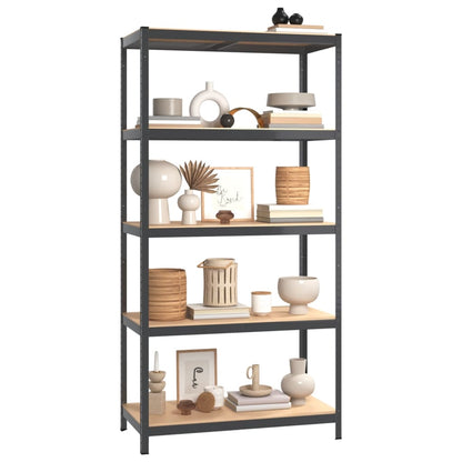 vidaXL Étagère de rangement 5 niveaux Anthracite Acier bois ingénierie