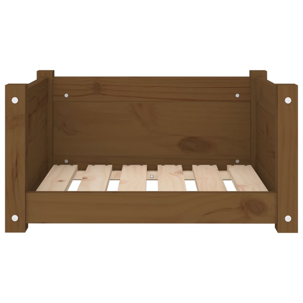 vidaXL Lit pour chien Marron miel 55,5x45,5x28 cm Bois massif de pin