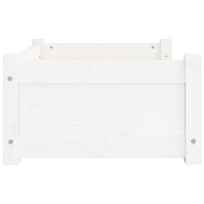 vidaXL Lit pour chien Blanc 65,5x50,5x28 cm Bois de pin solide