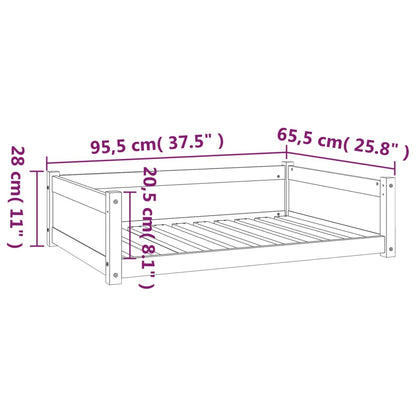 vidaXL Lit pour chien 95,5x65,5x28 cm Bois de pin solide