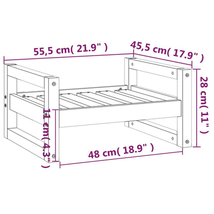 vidaXL Lit pour chien Blanc 55,5x45,5x28 cm Bois de pin solide