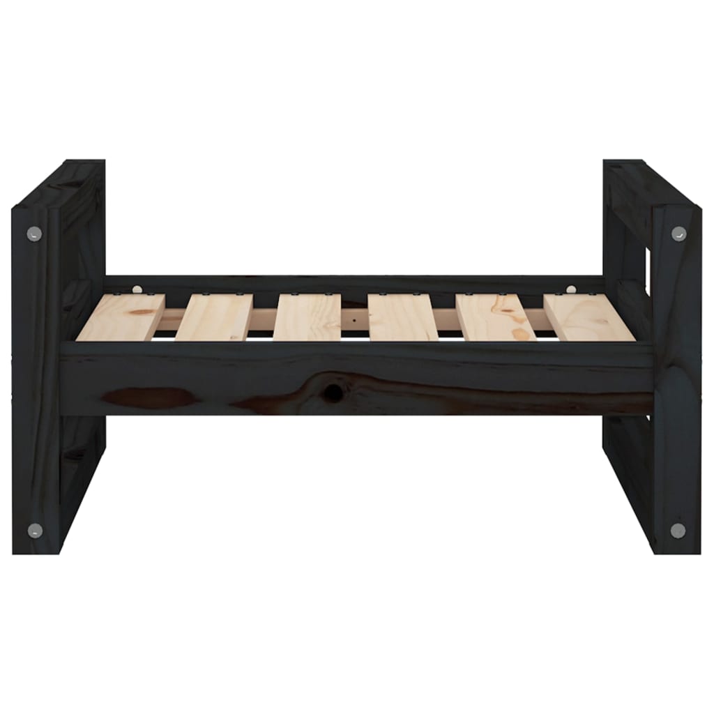 vidaXL Lit pour chien Noir 55,5x45,5x28 cm Bois de pin solide