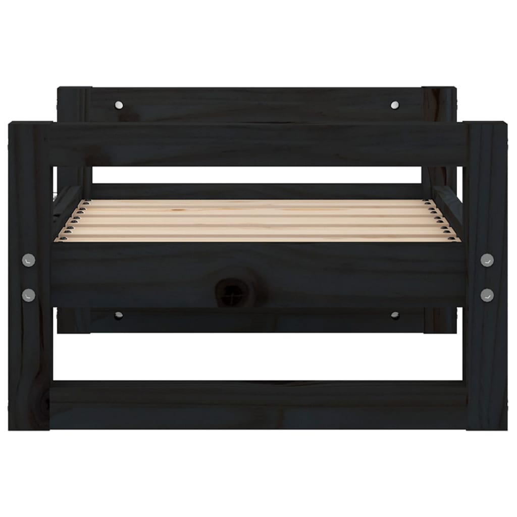 vidaXL Lit pour chien Noir 55,5x45,5x28 cm Bois de pin solide
