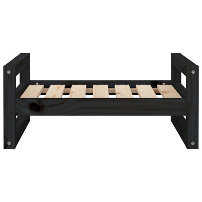 vidaXL Lit pour chien Noir 65,5x50,5x28 cm Bois de pin solide