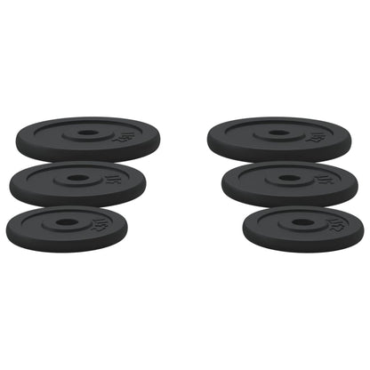 vidaXL Plaques de poids 6 pcs 30 kg Fonte