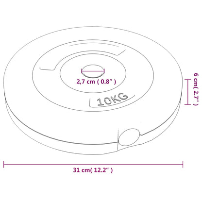 vidaXL Plaques de poids 4 pcs 30 kg Béton