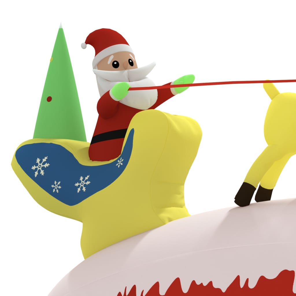vidaXL Décoration gonflable de Père Noël et renne à LED 145 cm