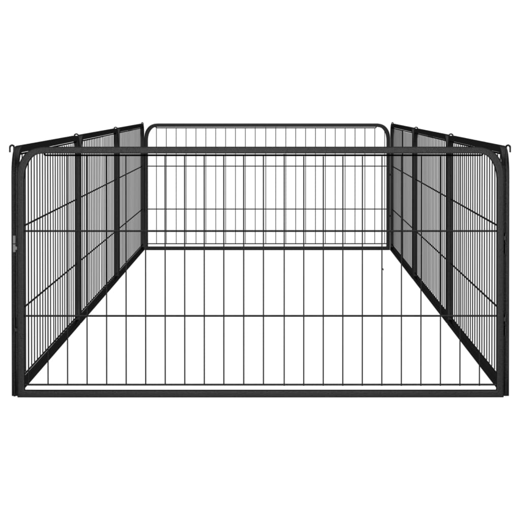 vidaXL Parc pour chien 8 panneaux Noir 100x50cm Acier enduit de poudre